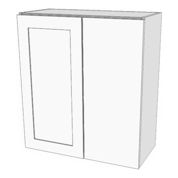 Wall corner blind left cabinet. 21" to 33" wide 12" deep, 30" high. Door on Left with 12" blind panel on left. Designed to install 3" away from wall corner. Must be installed minimum 1" off wall corner. Modifying cabinet width modifies door width. Panel size will stay the same.. 2 adjustable shelves.